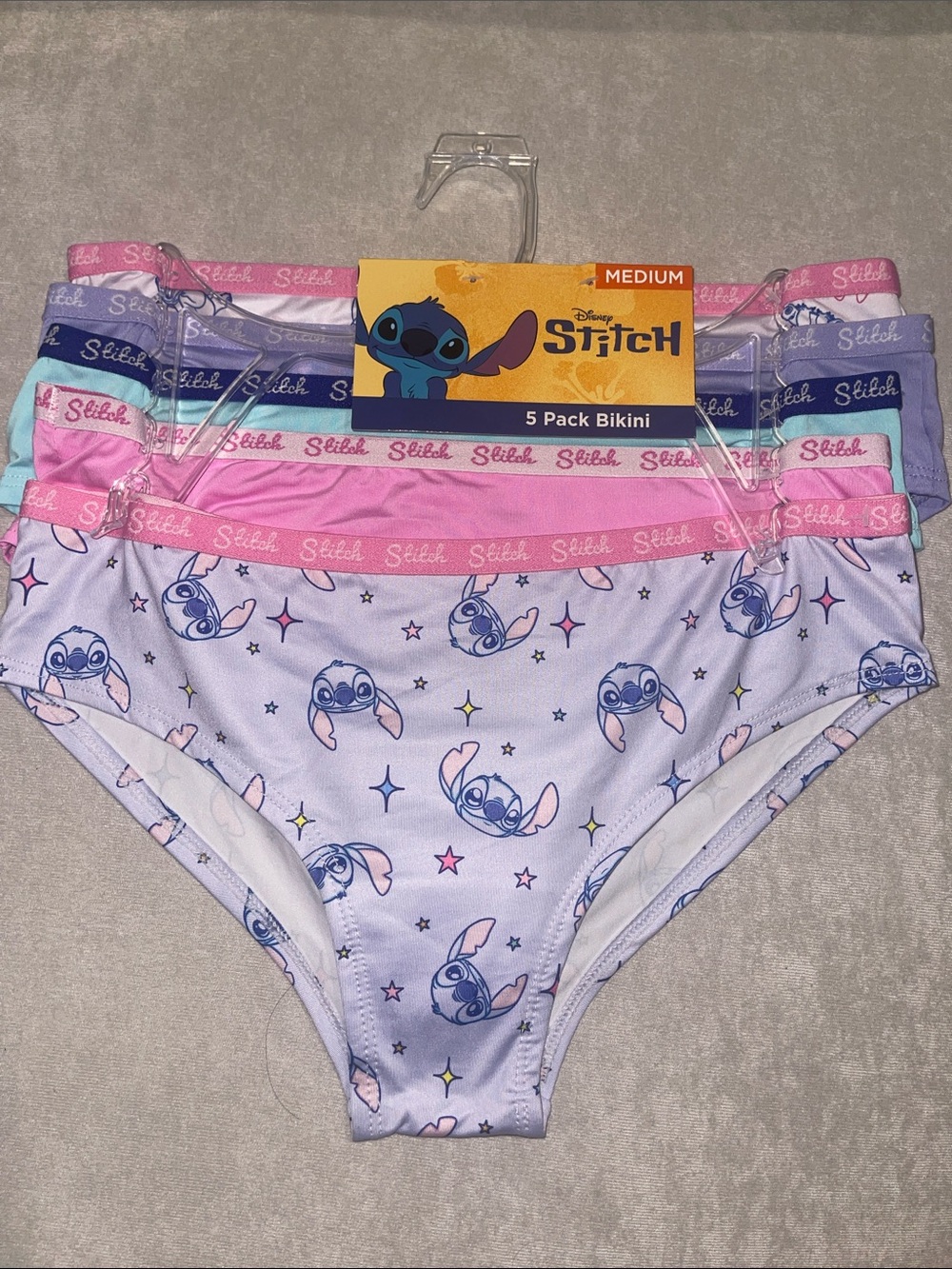 ❤️NEW!!!❤️ Disney Stitch 5-Pack Bikini Panties - Purple & Pink Mix